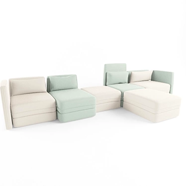 Valletuna Modular Sofa: Versatile Comfort for Any Space 3D model image 1 