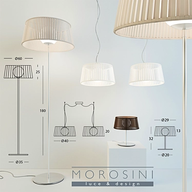 Elegant Morosini Ribbon Lighting 3D model image 1 