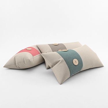 Cozy Trio: Three Pillows Set 3D model image 1 