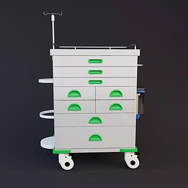 Versatile Medical Instrument Table Trolley 3D model image 1 