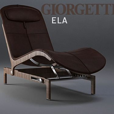 Giorgetti ELA: Contemporary Lounger with Soft/Hard Leather Upholstery 3D model image 1 