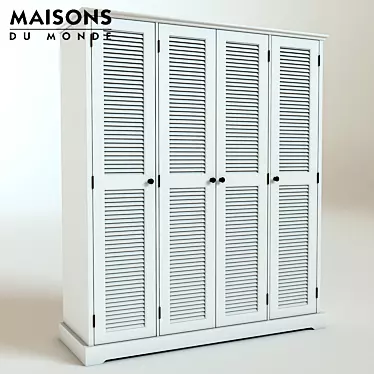 Elegant White Wardrobe: MAISONS 3D model image 1 