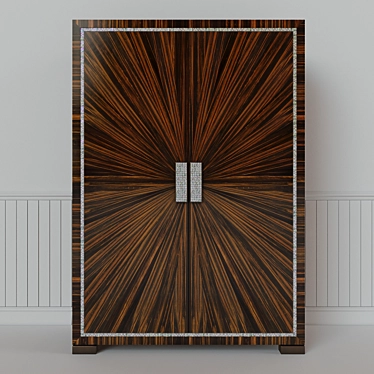 Sleek Black Key Radial Cabinet 3D model image 1 