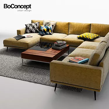 Modern Comfort: BoConcept Corner Sofa 3D model image 1 