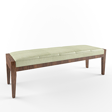 Modern Wooden Bench - Natural 3D model image 1 