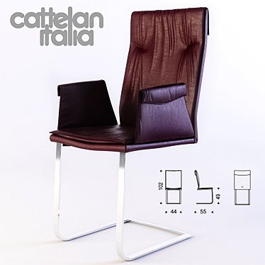 Cattelan Italia Liz High Back Chair 3D model image 1 