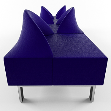 Modern Wave Design: Allermuir Tsunami Bench 3D model image 1 