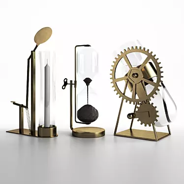 Brass Mechanism Duo: Timeless Design 3D model image 1 