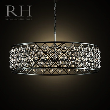 Elegant Spencer Hoop Chandelier 3D model image 1 