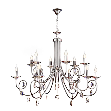 Elegant Silver Chandelier: Orion LU 1670/6 3D model image 1 