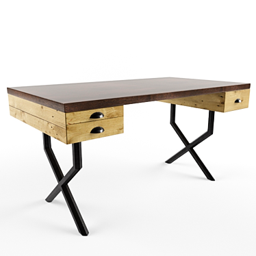 Vintage Loft Walter Desk 3D model image 1 