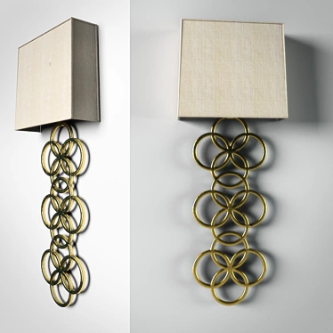 Elegant Circles Wall Sconce by Harriet 3D model image 1 