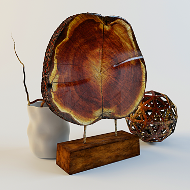 Rustic Wooden Home Decor 3D model image 1 