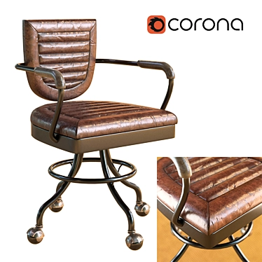 Vintage Leather Armchair  Handcrafted Comfort 3D model image 1 