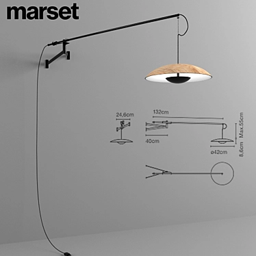 Marset Ginger A XL 42: Stunning Wall Lamp 3D model image 1 