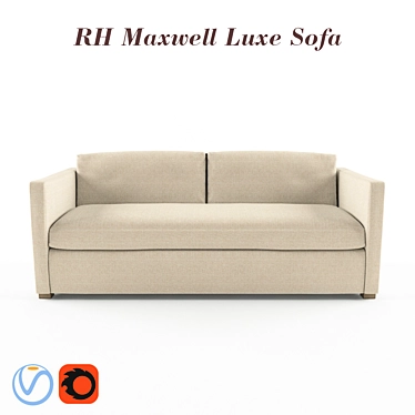 Maxwell Luxe Sofa: Vintage-Inspired Modern Comfort 3D model image 1 