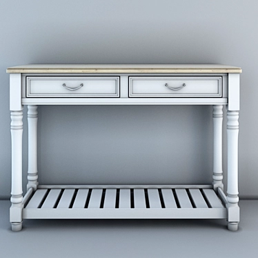 Provence White Console: Classic Comod, Tumba, Coffee Table 3D model image 1 