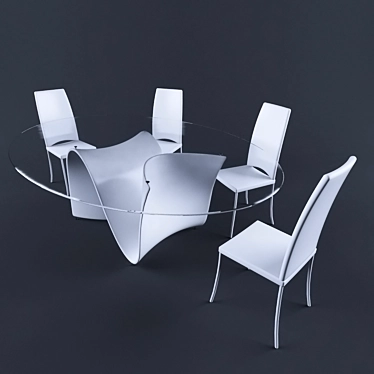 Wave: Elegant and Spacious Table 3D model image 1 