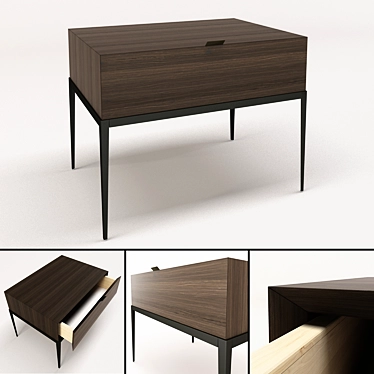 Kessler Bedside Cabinet: Elegant Oak Finish 3D model image 1 