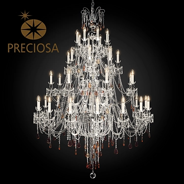 Elegant Crystal Chandelier Pendant 3D model image 1 