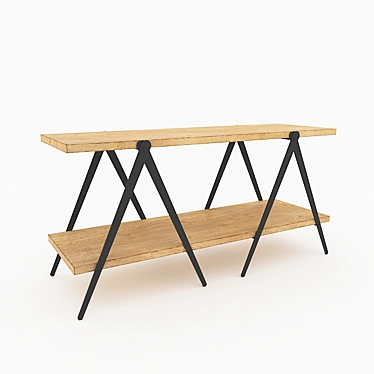 Modern Mango Wood Console 3D model image 1 