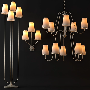 Elegant Montreuil Chandelier 3D model image 1 