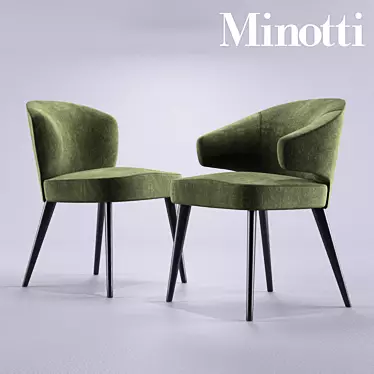 Modern Minotti Aston Dining Chairs - Poltroncina 3D model image 1 