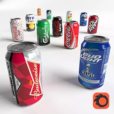 12 Pack Aluminum Cans 3D model image 1 