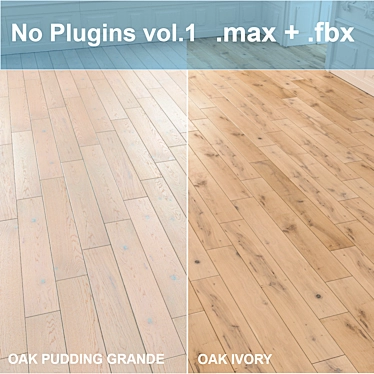Natural Oak Wood Flooring 3D model image 1 