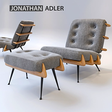 Title: Modern Antibes Lounge Chair 3D model image 1 