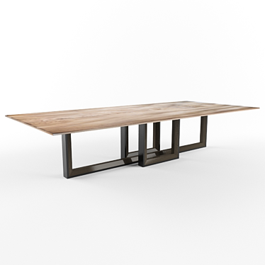Modern Wooden Coffee Table 3D model image 1 