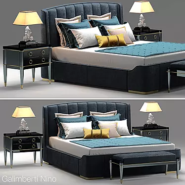 Luxurious Bed: Galimberti Zaffiro 3D model image 1 