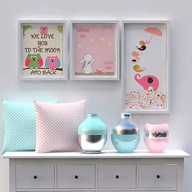 Playful Kids Room Decor Set 3D model image 1 