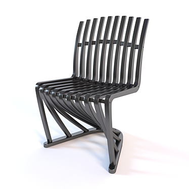 Elegant Stripe Chair: Designed by Joachim King 3D model image 1 
