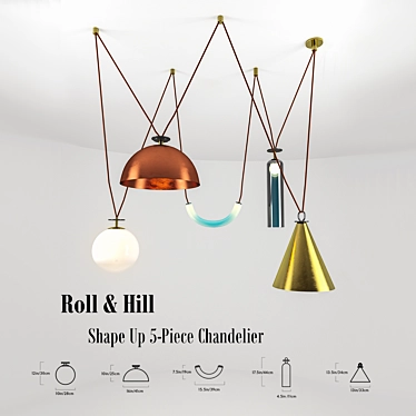 Dynamic Geometric Chandelier 3D model image 1 