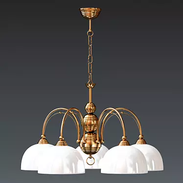 Modern Antiqued Brass Chandelier 3D model image 1 
