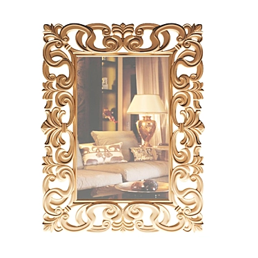 Classic Carved Mirror | Elegant Wall Décor 3D model image 1 