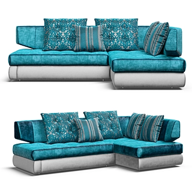 Elegant Palermo Velvet Sofa 3D model image 1 