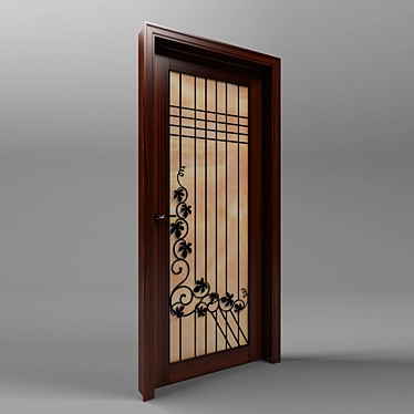 Elegant Onyx and Iron Door 3D model image 1 