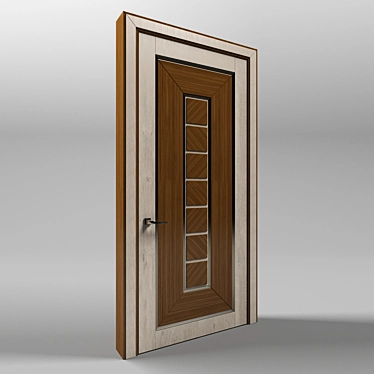 Square Brown Wooden Door 3D model image 1 