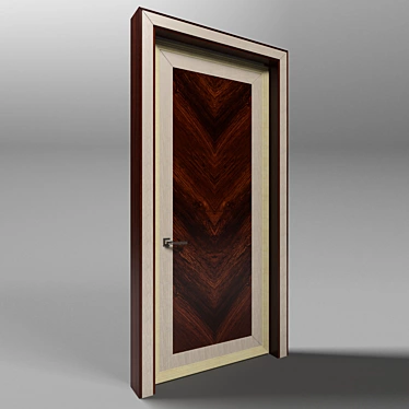 Elegant Palisander Door 3D model image 1 