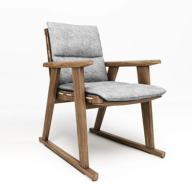 B&B Italia Outdoor Gio - Stylish Teak Chair 3D model image 1 