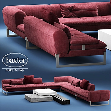 Elegant Baxter Viktor Leather Sofa 3D model image 1 