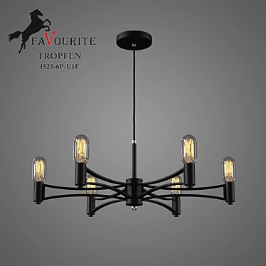 German-made Tropfen 1523-6P-U1F Chandelier 3D model image 1 