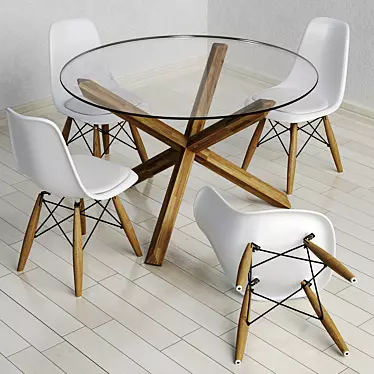 Dining table &quot;Saskia&quot; and chair &quot;Eiffel&quot;