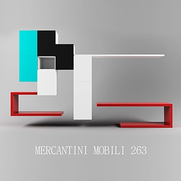 Modern White Materico Composition - Mercantini Mobili 263 3D model image 1 