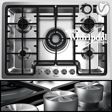 Whirlpool AKM 487 IX 5-Burner Hob 3D model image 1 