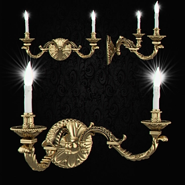 Bronze French Wall Sconce 3D model image 1 