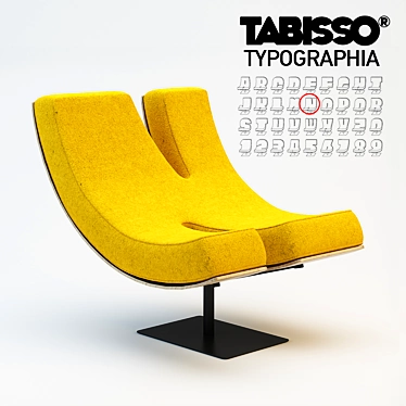 Tabisso Typography Chair 3D model image 1 