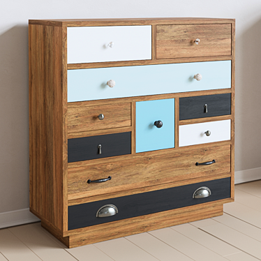 Aquarelle Birch Chest: Eccentricity and Functionality in One 3D model image 1 